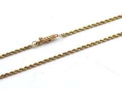 14kt Yellow gold rope chain necklace