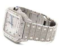 Cartier Santos automatic 40mm with aftermarket Iced out watch