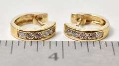 Wonderful Diamond Huggie Hoops In 14k Yellow Gold
