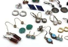Group lot of vintage 925 sterling silver earrings