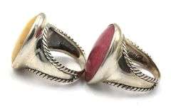 Lot of 925 sterling silver signed gemstone rings