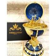 24k Gold Fabergé Egg Globe Handmade with Austrian Crystals