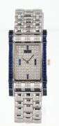 Corum Lady Choice 64.302.69, 40 X 24mm, Diamond and Sapphire Dial and Bezel, 18K Ladies Watch
