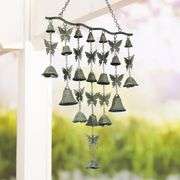 Large Butterfly Wind Chime with Wrought Iron Bells