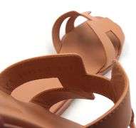 Hermes orange Joey Epsom calfskin oran sandals