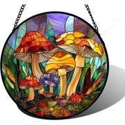 Stained Glass Mushroom Sun Catcher