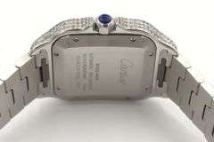 Cartier Santos automatic 40mm with aftermarket Iced out watch