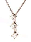 14K WG 3 Diamond Pendant on a Necklace