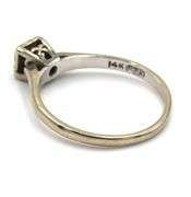 14kt White gold round diamond engagement ring
