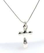 925 Sterling silver RLM signed cross pendant on snake chain necklace