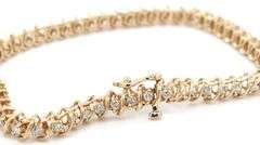 14kt Yellow gold 2ctw diamond tennis bracelet