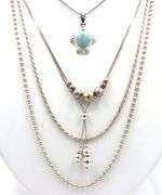 Group lot of 5 Vintage 925 sterling silver necklaces