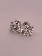 8.00 Carat Round Cut Lab Grown Diamond Stud Earring 14K IGI Certified