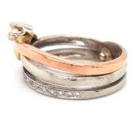 14kt Yellow gold 0.30ctw 2 tone heart bypass ring