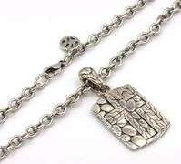 John Hardy dog tag cross pendant on chain