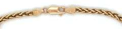 Smooth Feeling, Durable 14K YG Wheat Style Bracelet
