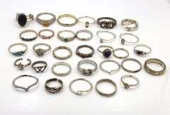 Group lot of Vintage 925 sterling silver rings