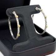 Judith Ripka 2  tone hoop earrings