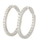 2.50ctw Round Diamond Inside Out Hoop Earrings in 14K white gold
