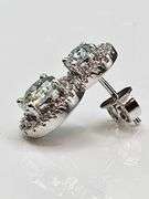 Sparkling 5.75 Ctw White Ice Blue Lab Simulated Diamond Earrings