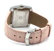 Baume & Mercier Hampton spirit 8P diamond MOP dial quartz on pink leather strap watch