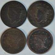 4 Diff. US Large Cents 1826 to 1847 in VG