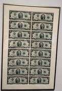 Framed Sheet of  16 $2 1999  Star Notes