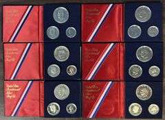 Six 3-piece 1976 Bicentennial Silver Sets in original holders