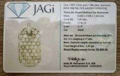 14k White Gold Diamond Studded Dog Tag