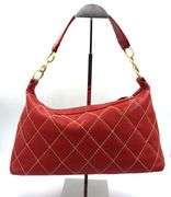 Vintage Chanel Surpqiue Stitch Red Quilted Shoulder Bag