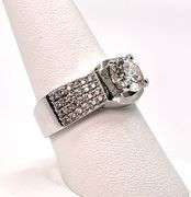 Impressive 14 Kt White Gold Plated 2.65 Ct Lab Simulated Diamond Ring