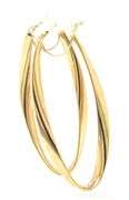 14kt Yellow gold long oval hoops
