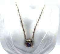 Set of Effy amethyst pendant on chain and matching earrings