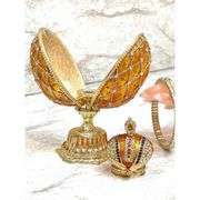 Handmade Imperial Egg 24K Gold with Austrian Crystals
