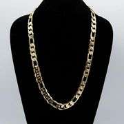 Huge 97.1 Gram 14 Kt Yellow Gold Plate Italian Figaro Link Necklace