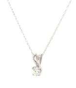 14kt White gold 0.15ctw round brilliant cut diamond pendant on chain