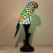 Small Stained Glass Parrot Table Lamp