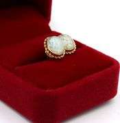 14kt Yellow gold oval Crushed opal stud earrings