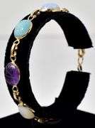 Absolutely Stunning Multi-Gemstone Scarab Bracelet in 14K Yellow Gold