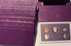 Run of 1987-93 Red Box US Proof Sets