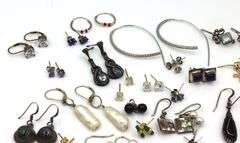 Group lot of vintage 925 sterling silver earrings