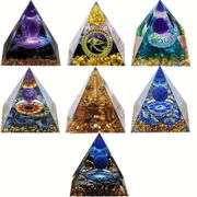 Lot of 7 Crystal Pyramid Set Amethyst Crystals