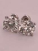 8.00 Carat Round Cut Lab Grown Diamond Stud Earring 14K IGI Certified