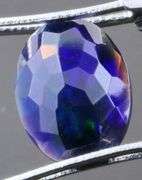 Floral patterned 1.32ct faceted Black Opal