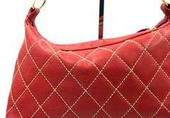 Vintage Chanel Surpqiue Stitch Red Quilted Shoulder Bag