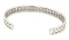 925 Sterling silver sapphire and diamond cuff bangle