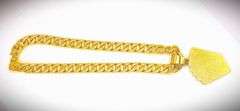 Dazzling Huge 151.2 Gram 18 Kt Gold Plate Royal Flush Necklace Pendant