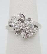 Vintage Toi-et-Moi Diamond Ring in 14k White Gold