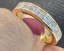 18K Yellow Gold Princess Cut Diamond Ring