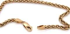Smooth Feeling, Durable 14K YG Wheat Style Bracelet
